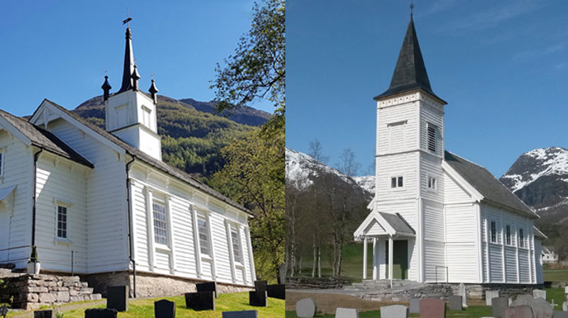 kyrkjene i Holsen og Haukedalen