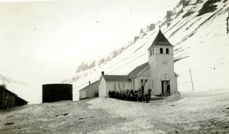 Vor Frelsers kirke på Spitsbergen, foto fra Svalbard museums samlinger.