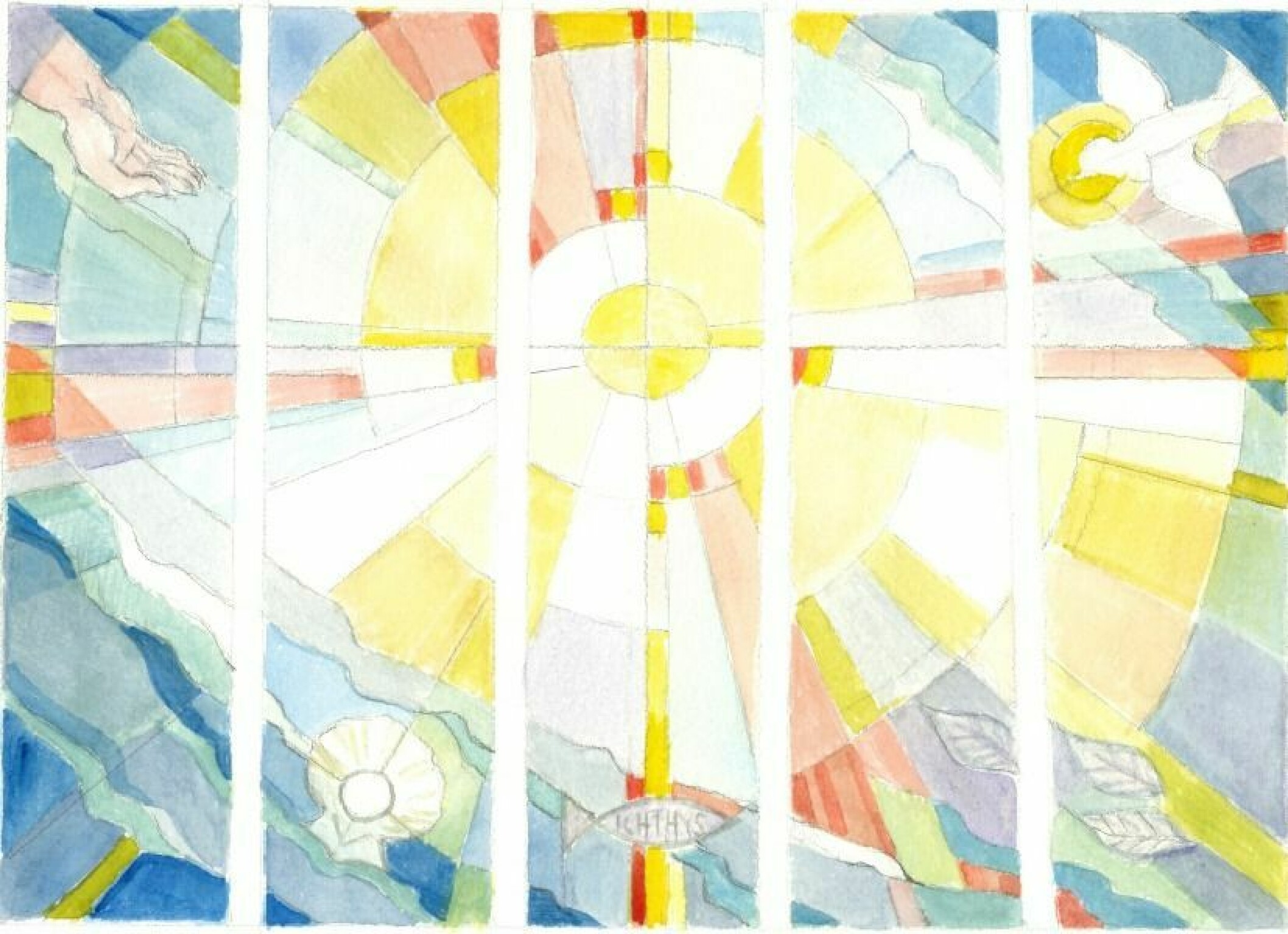 Skisse av glasskunsten, foto: Svalbardposten