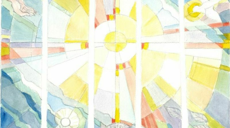 Skisse av glasskunsten, foto: Svalbardposten