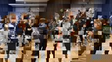 Lek og moro i forbindelse med ortodoks jul i Barentsburg.