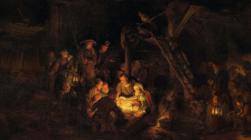 "Hyrdenes beundring" - Rembrandt