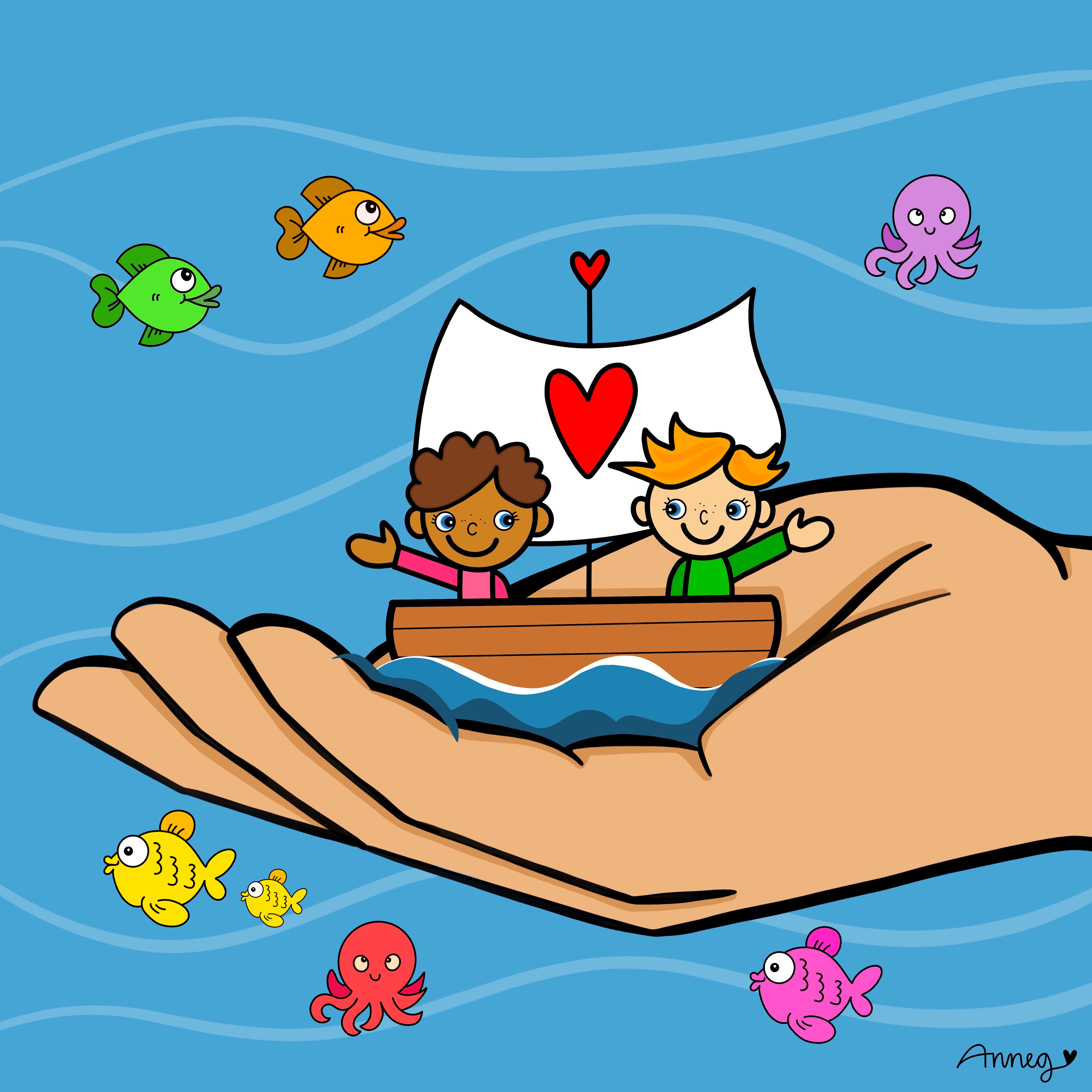 Illustrasjon barnesang - Min båt er så liten 