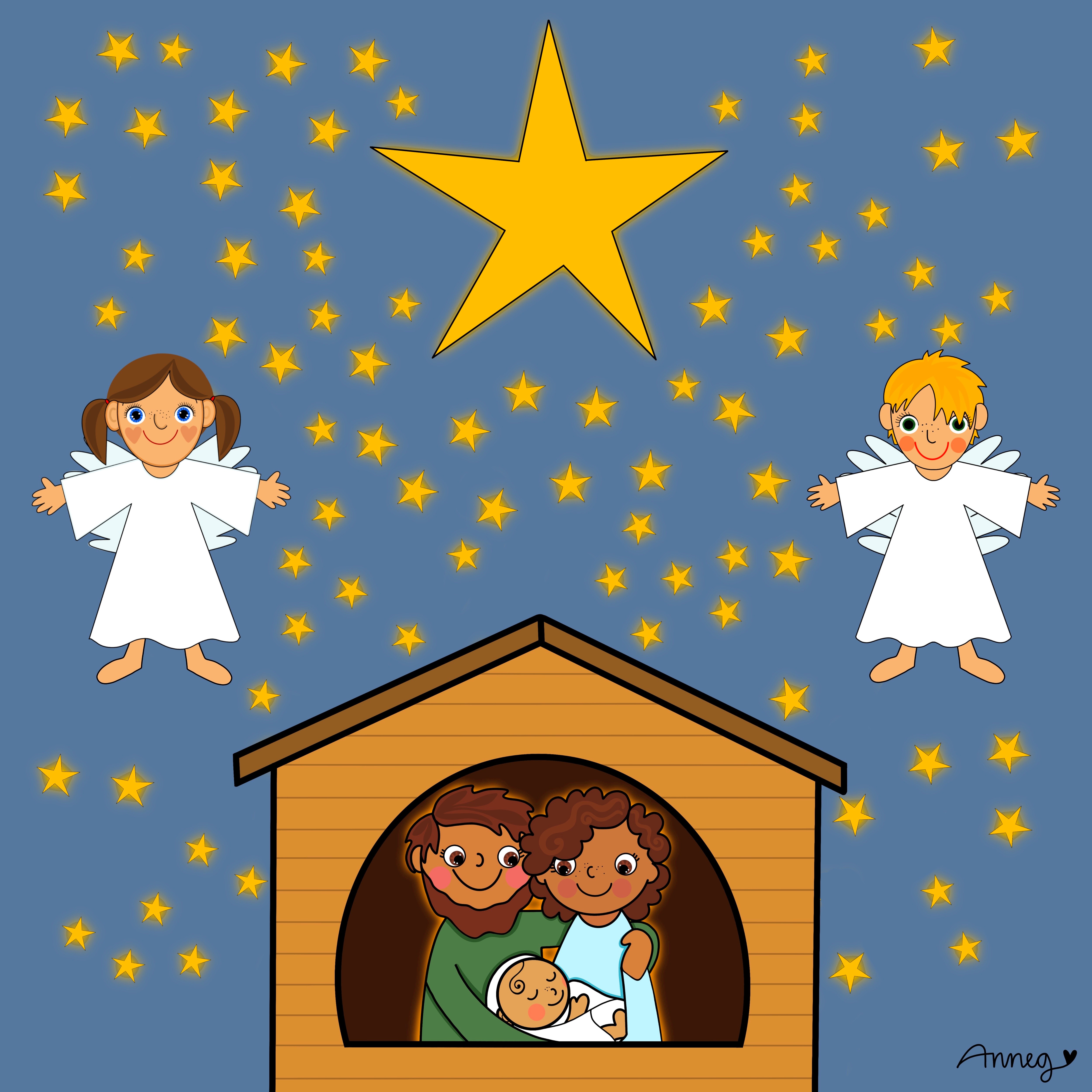 Illustrasjon - Jesus i stallen 