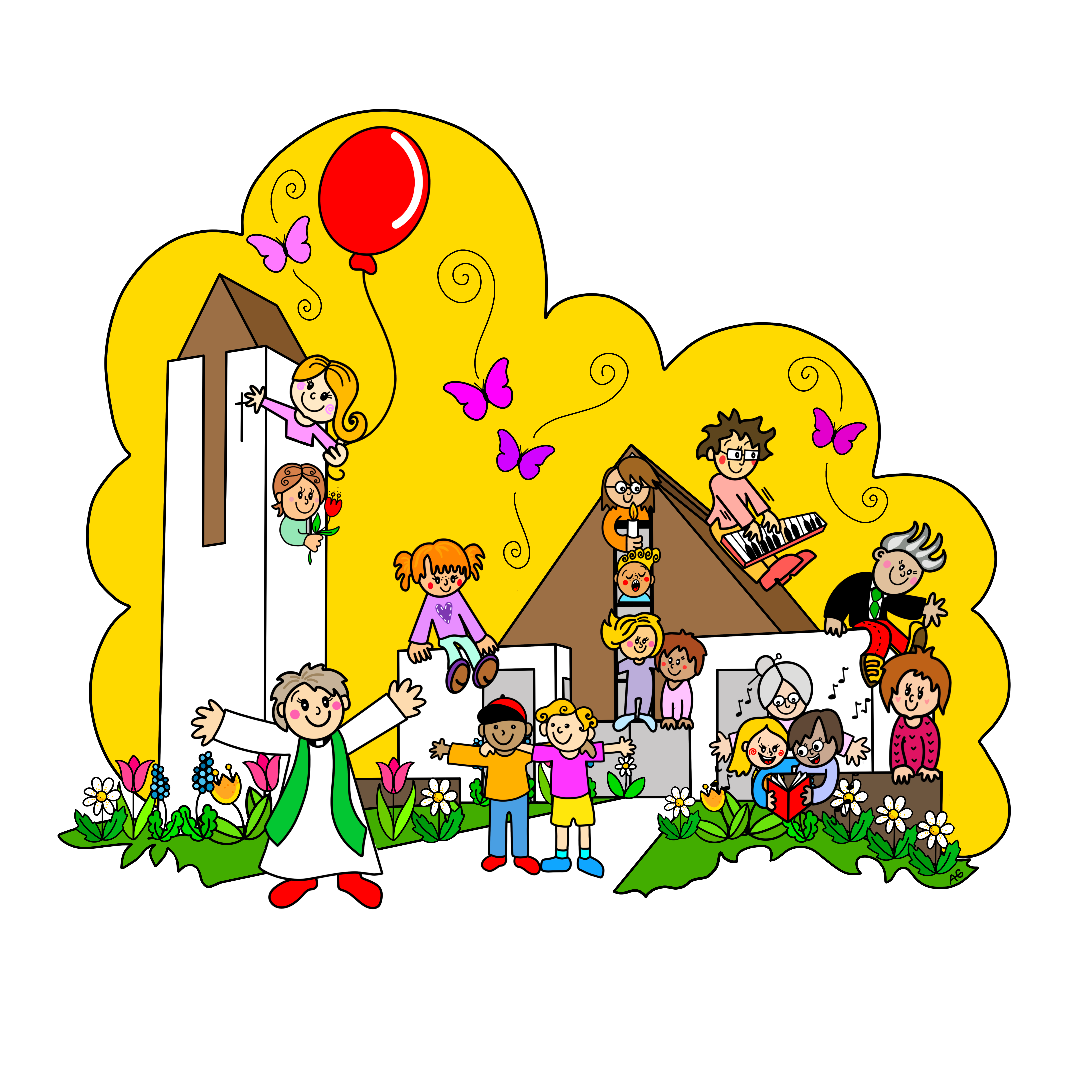 Illustrasjon  - Undheim Kyrkje teikning 