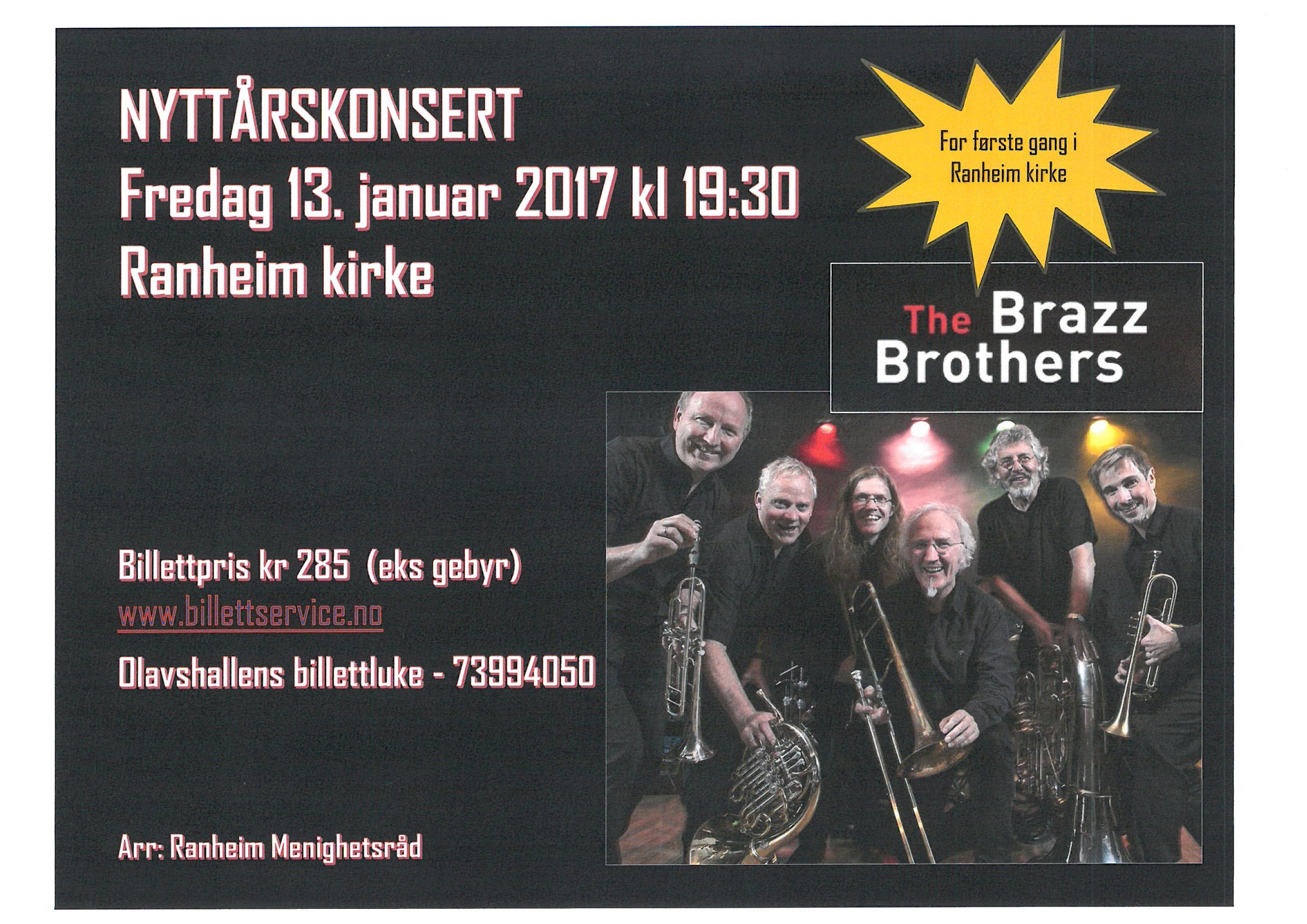 Brazz Brothers med nyttårskonsert i Ranheim kirke
