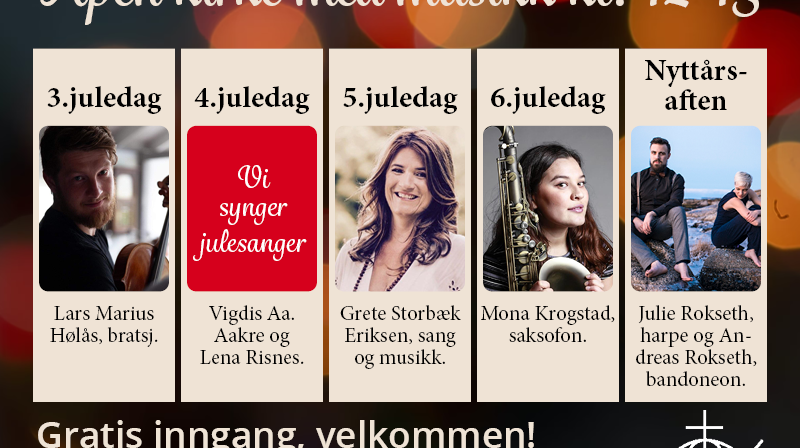 Åpen kirke med musikk jul 2021