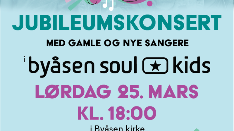 Byåsen soulkids feier 10 år med Jubiluems konsert 25.3.23 kl. 18!