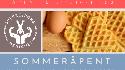 Mandagskafé på Sverresborg kirkesenter kl. 11.30 - 14 hver mandag hele sommeren!