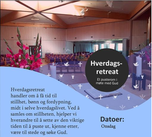 Hverdagsretreat torsdag 16.3. kl. 19 - 20. Velkommen til en anderledes time. 