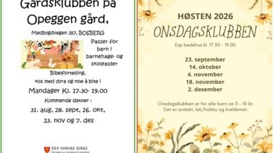 Gårdsklubb og onsdagsklubb har startet opp