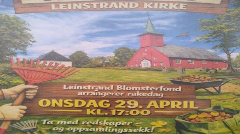 RAKEDAG på LEINSTRAND KIRKEGÅRD onsdag 29.april kl 17.00