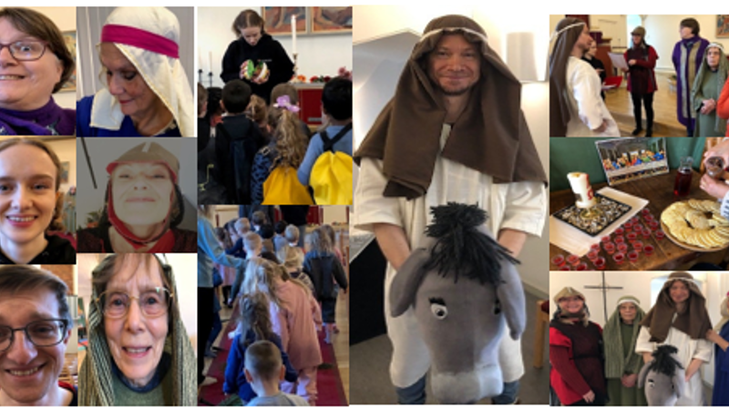 Påskevandring med barnehagene i Heimdal kirke