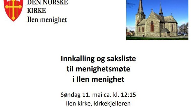 Innkalling til menighetsmøte i Ilen menighet
