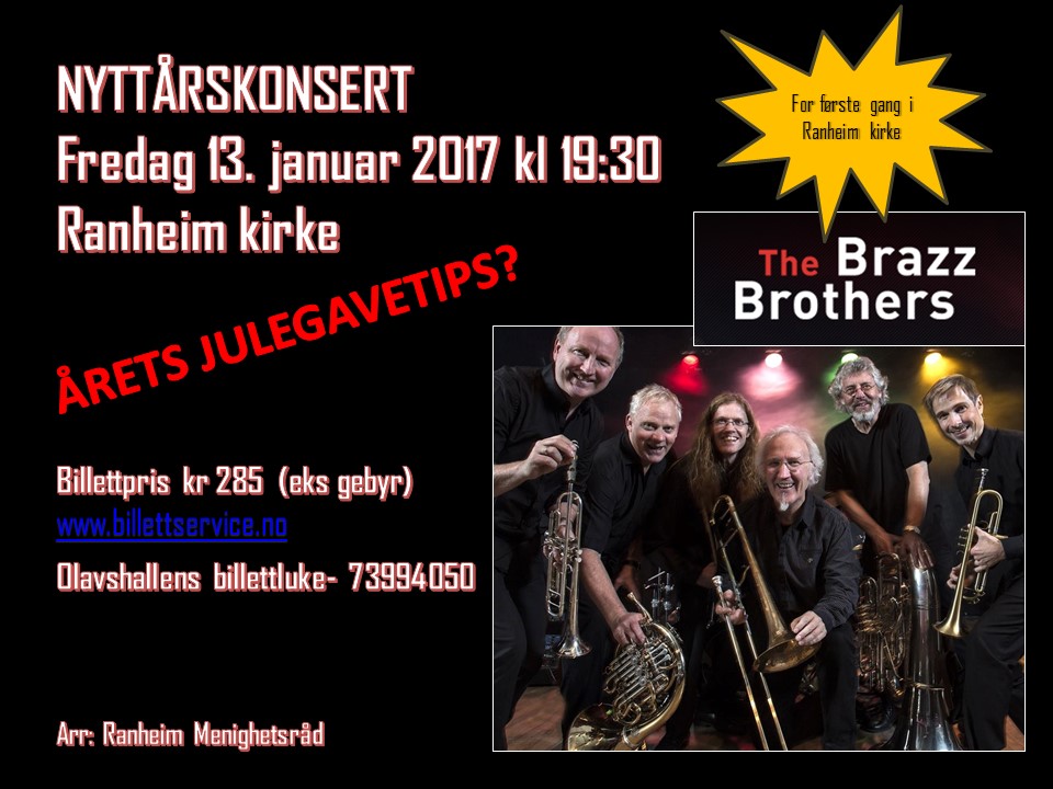 Brazz Brothers med nyttårskonsert i Ranheim kirke