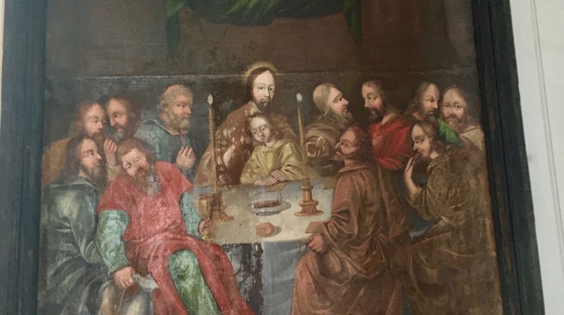 Bildet av nattverden er fra 1600-tallet og henger i Trysil kirke