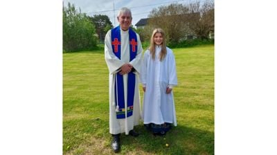 Sokneprest i lulesamisk område Rolf Steffensen og Silje Mari Jakobsen Foto: Lena Paulsen Labba