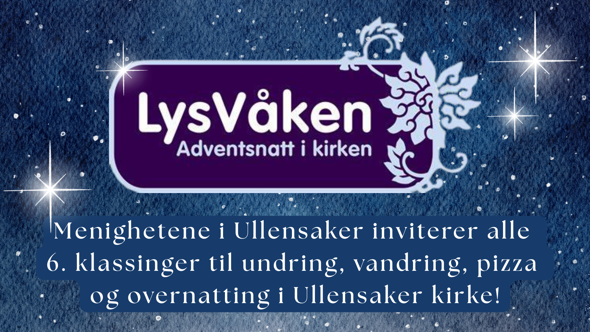 Lys våken - overnatting i kirken for 6. klassinger