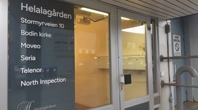 Inngangen til kontorene i Stormyrveien 10