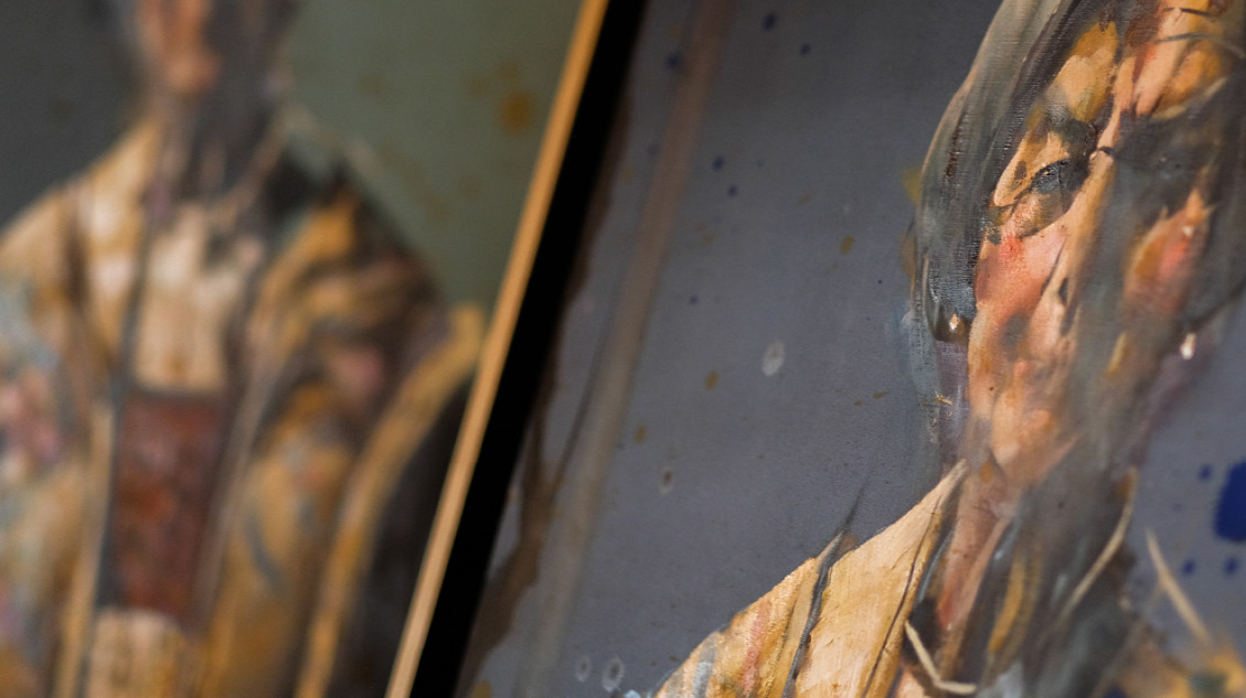 Nærbilde av portrettet av Helga Haugland Byfuglien.