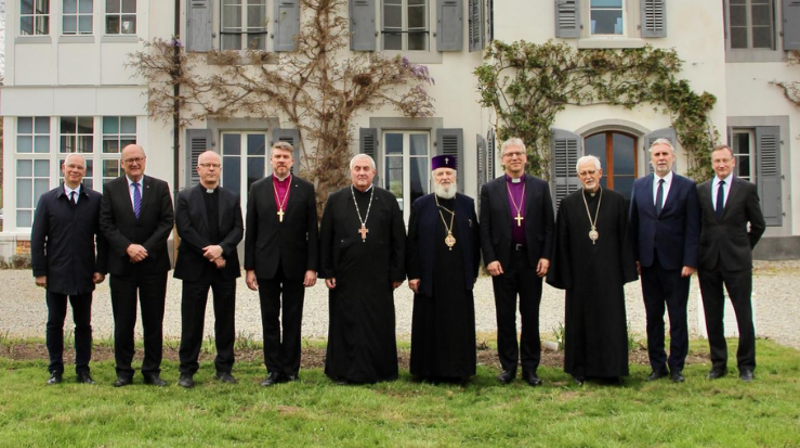 Ledende reprsesentanter fra KV-medlemskirker fra flere europeiske land på samlingen i Sveits 30. mars.  Photo: Marianne Ejdersten/Kirkenes Verdensråd Photo: Marianne Ejdersten/WCC
