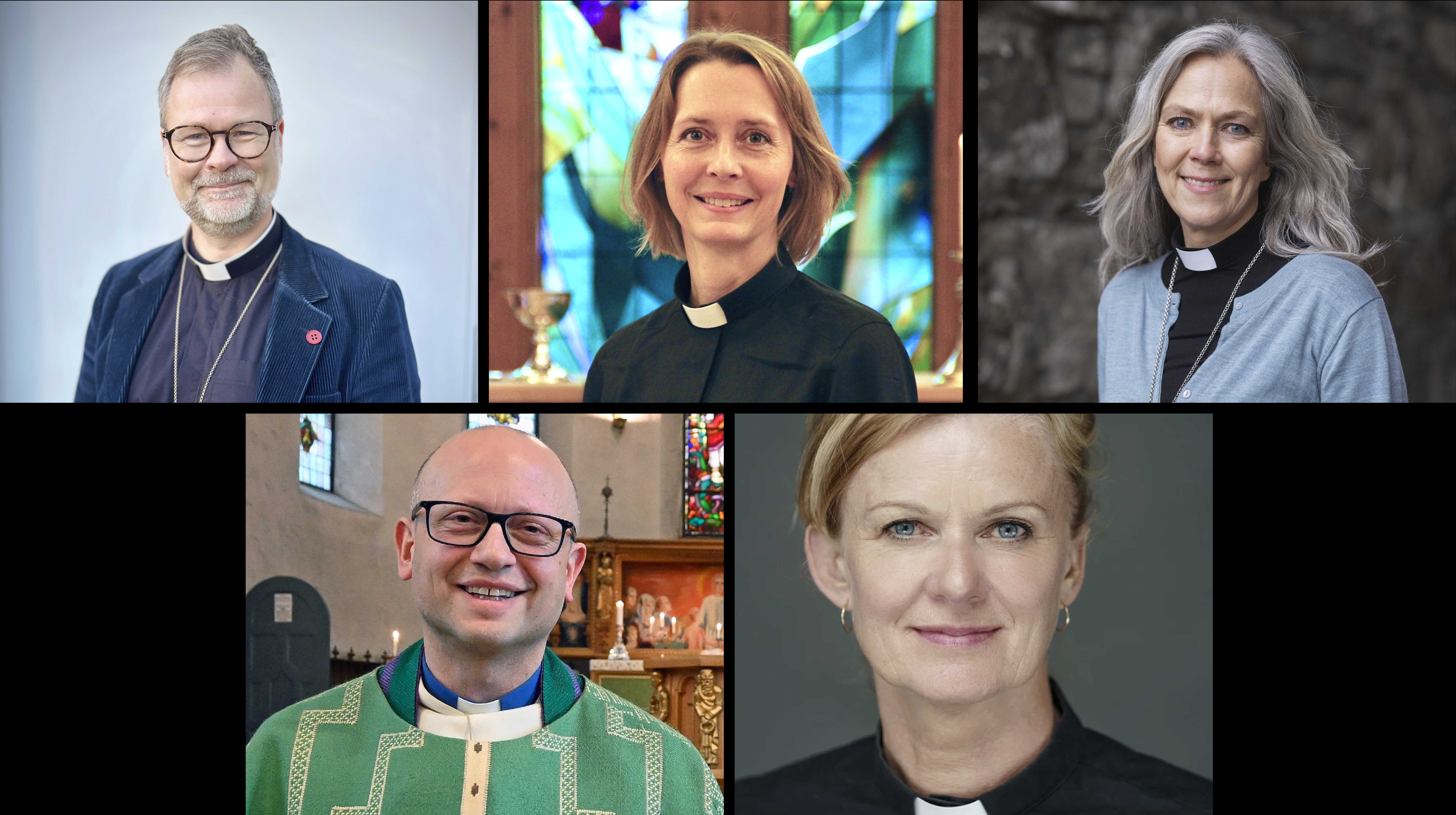 Øverst fra venstre: Sveinung Hansen, Kjerstin Jensen og Kristin Moen Saxegaard. Nede fra venstre: Stephen Sirris og Elisabeth Thorsen.