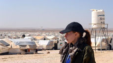 Jenny Moe på besøk i flyktningleiren Za’atari i Jordan, like ved den syriske grensen. (Foto: Jenny Moe)