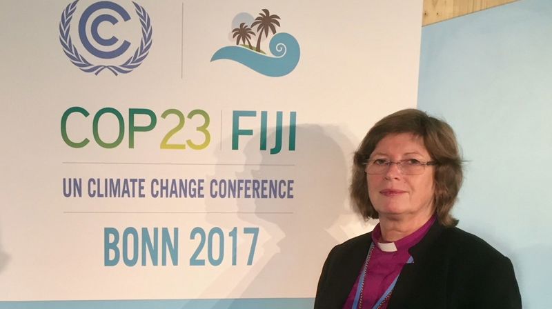 Møre biskop Ingeborg Midttømme på COP23 i Tyskland. Foto: Einar Tjelle, Mellomkirkelig råd.