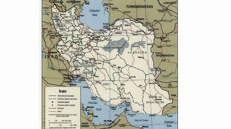 Kart over Iran (Ill.: http://www.map-library.com/)