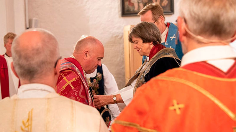Fra vigslingen av biskop Jan Otto Myrseth, 23. september 2018 (Foto: Henrik Guii-Larsen, Tunsberg bispedømme.)