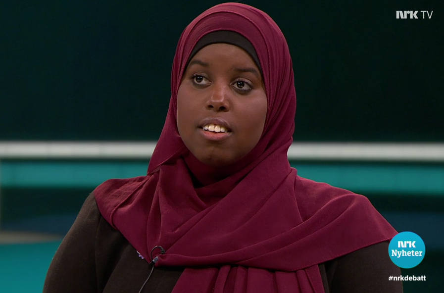 Sumaya Jirde Ali var gjest hos Ole Torp forrige uke. (Bilde fra nrk.no)