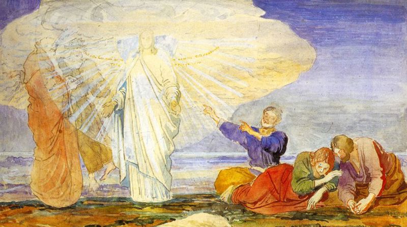 Den russiske maleren Alexander Andreyevich Ivanovs tolkning av da Jesus tok med Peter, Johannes og Jakob opp på et fjell. Maleriet er malt i 1824. (Foto: Wikipedia.org)