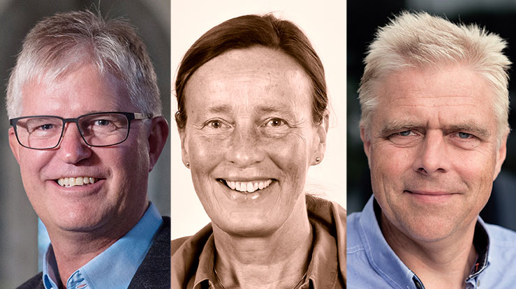 Karmøy-prost Helge S. Gaard (til venstre) har størst støtte blant biskopene til å bli ny kollega i Stavanger bispedømme. De to andre kandidatene er domprost Anne Lise Ådnøy og sokneprest Haakon Kessel.