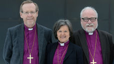 Bispemøtets arbeidsutvalg. Fra venstre: Halvor Nordhaug, Helga Haugland Byfuglien og Atle Sommerfeldt.