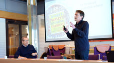 Olavstipendvinner for 2018, Nils Terje Andersen, presenterer sitt prosjektet under Bispemøtet 11. februar 2019.