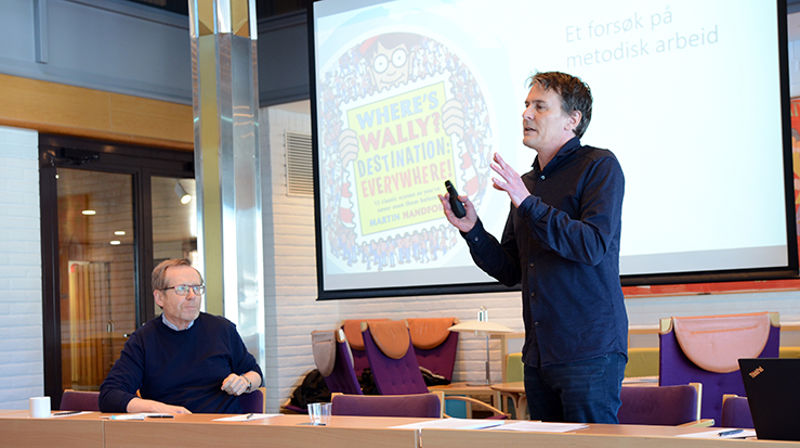 Olavstipendvinner for 2018, Nils Terje Andersen, presenterer sitt prosjektet under Bispemøtet 11. februar 2019.