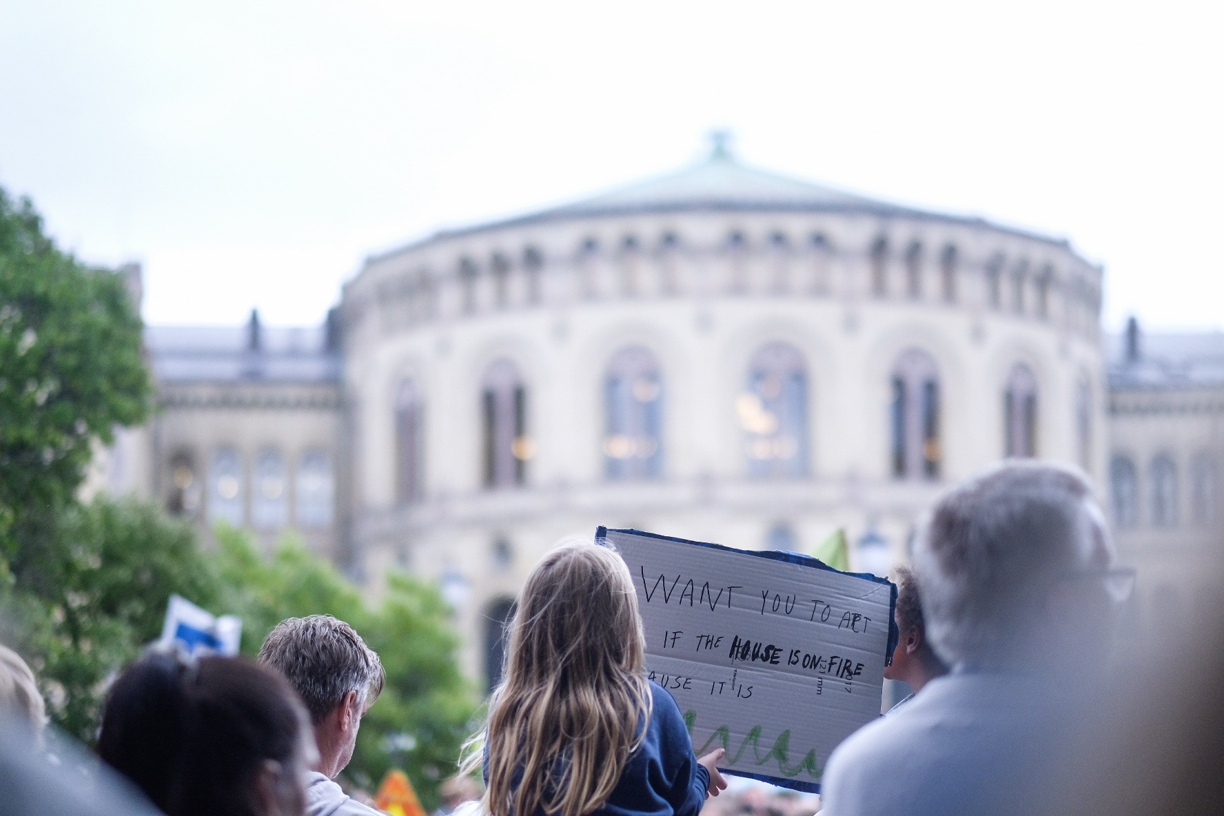 Fra en markering utenfor Stortinget