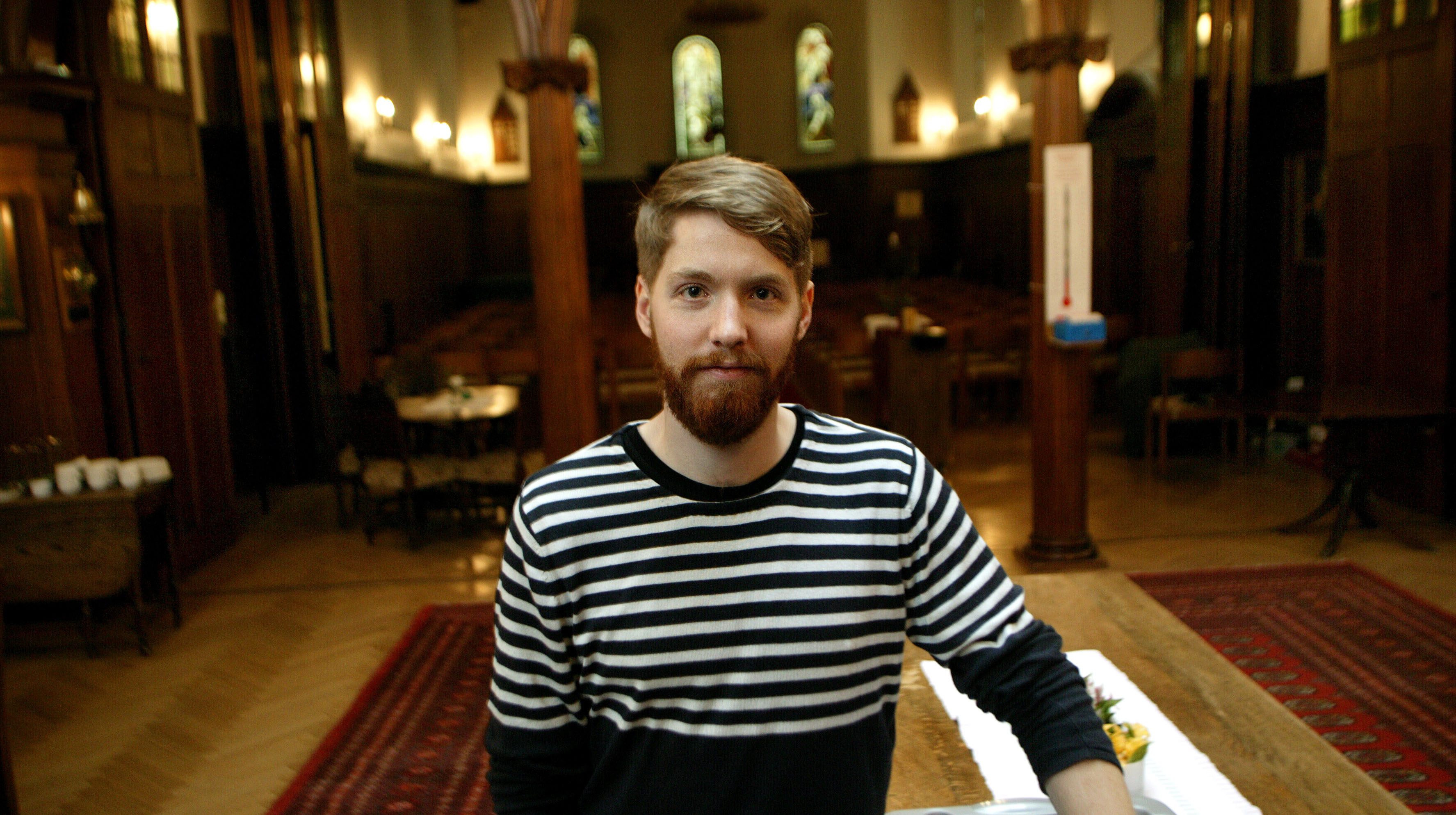 Mattis Moviken i Sjømannskirken i London.