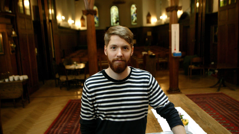 Mattis Moviken i Sjømannskirken i London.