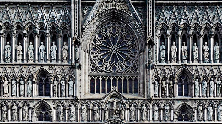 Ill.foto. Fra Nidarosdomens vestfront.