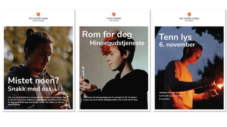 Slike plakater kan menighetene lage selv, med egne tekster og bilder. (Foto: Malin Longva / Von)