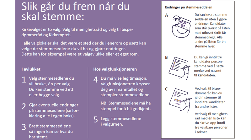 Slik ser baksiden på valgkortet ut i 2019.