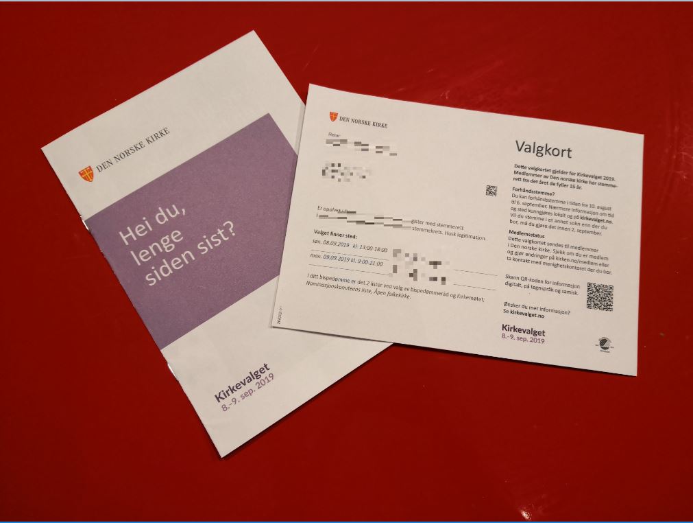 Illustrasjonfoto av et valgkort