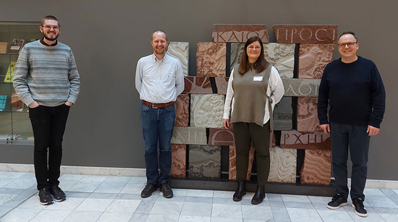 Frå venstre Thomas Raadin Iversen, Kristian Gjøsteen, Iselin Vistekleiven og Gunnar Winther. (Foto: Kyrkjerådet)
