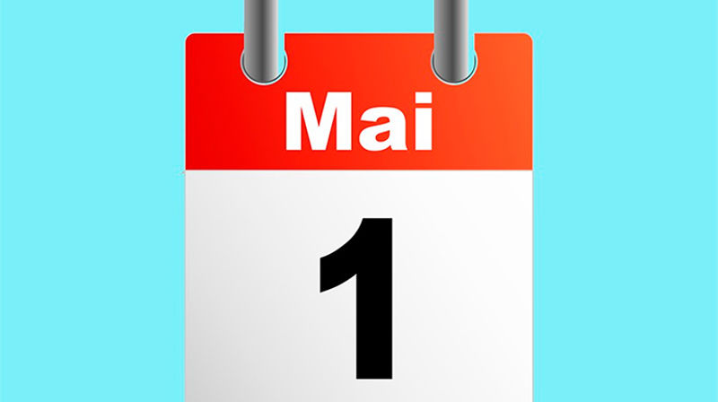 kalender med datoen 1. Mai