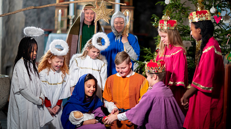 Julas hovedpersoner i barns skikkelse. (Foto: Bo Mathisen)