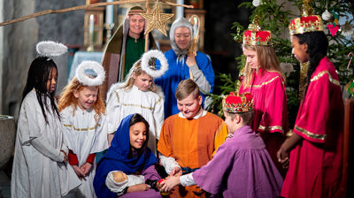 Julas hovedpersoner i barns skikkelse. (Foto: Bo Mathisen)