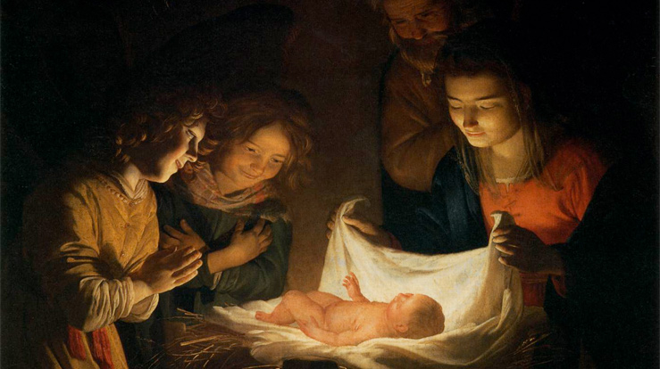 "Adoration of the Child" Gerard van Honthorst (1590-1656) [Public domain], via Wikimedia Commons.