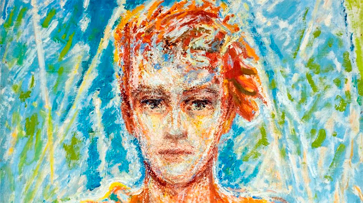 Detalj fra Henrik Sørensens "Den unge Kristus".